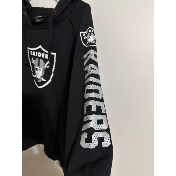 NFL Team Apparel Womens Las Vegas Raiders Hoodie Black XL Pullover Sweatshirt - Picture 4 of 5